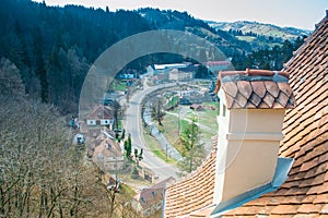 Bran Castle - view from the roof terrace, Transylvania, Romania