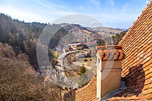 Bran Castle view to the village, Romania