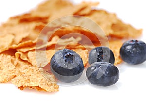 Bran cereal with blueberries