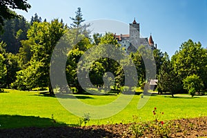 BRAN, ROMANIA: Drakula`s Castle. Beautiful landscape with a Bran castle with a summer day