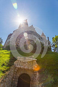 BRAN, ROMANIA: Drakula`s Castle. Beautiful landscape with a Bran castle with a summer day