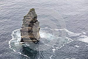 Branaunmore sea stack in Atlantic Ocean.