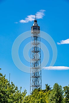 Branca Tower, iron panoramic tower in Parco Sempione, Milan, Italy photo
