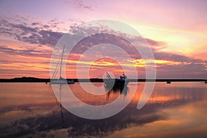 Brancaster outer harbour at Dawn.