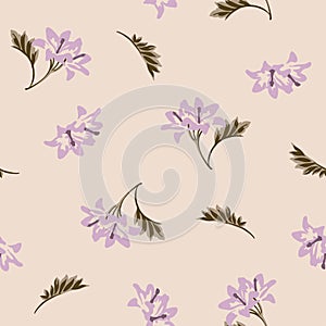 Branch bouquet floral seamless vector pattern with artistic look