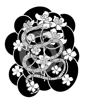 Branch of cherry blossom. hand drawn isolated sakura vector set.