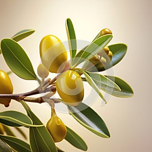 Branch with jojoba fruits