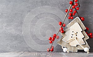 Branch with red berries, Christmas decor