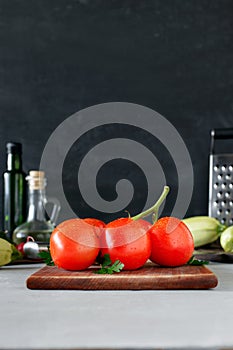 Branch of ripe tomatoes