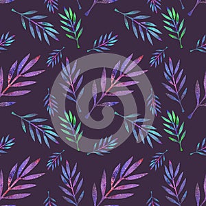 Branch. Seamless pattern with cosmic or galaxy