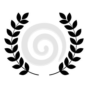 Branch of winner Laurel wreaths Symbol of victory icon black color vector illustration flat style image