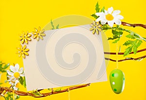 Branches - with Easter Eggs, Flowers and Blank Card