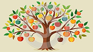 The branches of the tree of Gratitude are weighed down with ripe colorful fruit a visual representation of the rewards photo