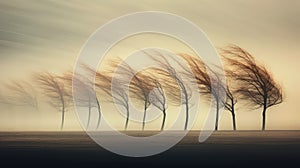 branches trees in wind