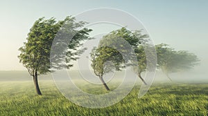 branches trees in wind