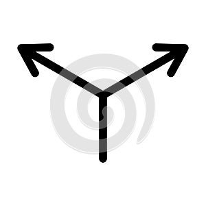 Branching arrows icon design in line style. photo