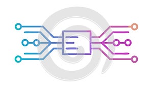 Branching Circuit Lines, Complex Digital Network, vector design Generative AI