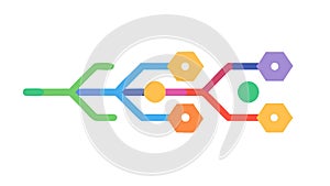 Branching Digital Network, Data Flow & Connectivity, vector design Generative AI