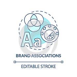 Brand associations blue concept icon