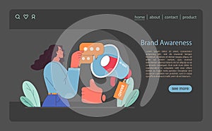 Brand Awareness concept. Flat vector