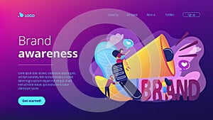 Brand awareness concept landing page.