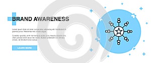 Brand Awareness icon, banner outline
