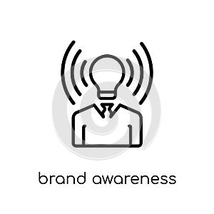 brand awareness icon. Trendy modern flat linear vector brand awareness icon on white background from thin line general collection