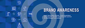 Brand Awareness Icons Set and Web Header Banner Design