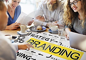 Brand Branding Label Marketing Profile Trademark Concept photo