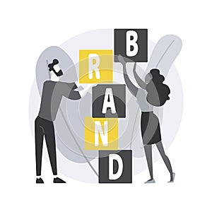 Brand building abstract concept vector illustration.