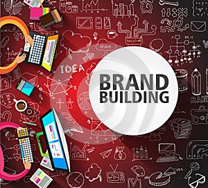 Brand Building concept with Business Doodle design style