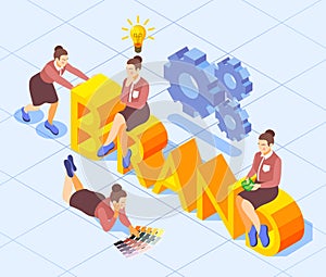 Brand Building Isometric Background