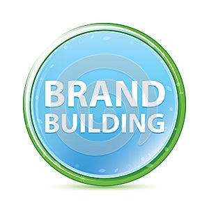 Brand Building natural aqua cyan blue round button