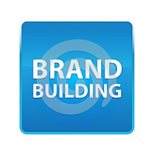 Brand Building shiny blue square button