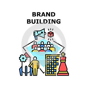Brand Building Vector Concept Color Illustration