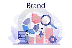 Brand concept. Marketing strategy and unique design of a company