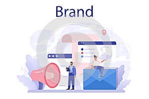 Brand concept. Marketing strategy and unique design of a company