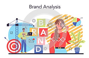 Brand concept. Marketing strategy and unique design of a company