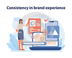 Brand Consistency Experience. An illustrative representation of maintaining uniformity. photo
