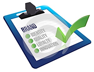 Brand core characteristics clipboard
