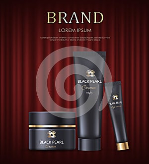 Brand Cream and Lotions in Tube Cosmetics Vector