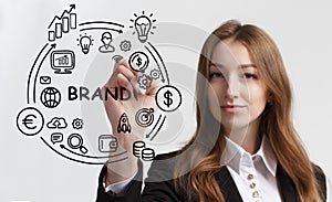 Brand development marketing strategy concept. Business, technology, internet and networking concept