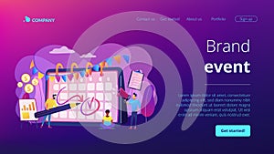 Brand event concept landing page