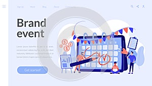 Brand event concept landing page