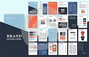 Brand Guidelines template. Corporate identity presentation in A4 size. Logo Guideline template. Logo Guide Book