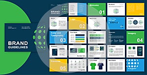 Brand Guidelines template. Logo Guide Book. Corporate identity presentation. Logo Guideline template. Logotype