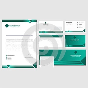 Brand identity bundle green letter template design photo