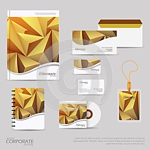 Brand identity company style template demonstrated on office supplies and stationery for businesses