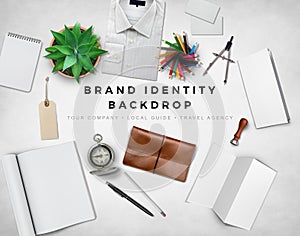 BRAND IDENTITY MOCKUP GRAPHIC BACKGROUND HERO IMAGE HEADER