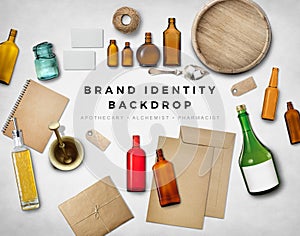 BRAND IDENTITY MOCKUP GRAPHIC BACKGROUND HERO IMAGE HEADER